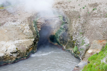 Sticker - WY, Yellowstone National Park, Mud Volcano area, Dragon's Mouth Spring