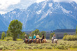 Horse riding, Grand Teton National Park, Wyoming, USA
