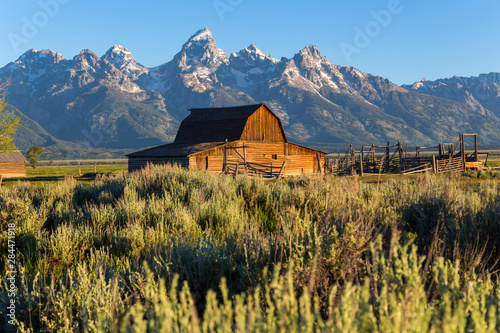 Cuadros en Lienzo John Moulton historic barn, Mormon Row, Grand Teton National Park, Wyoming, USA
