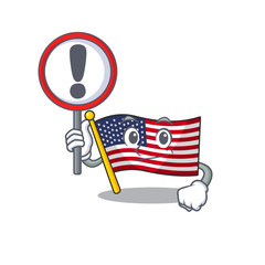 Sticker - With sign flag america isolated in the cartoon