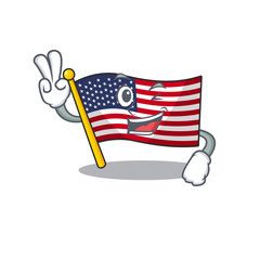 Sticker - Two finger flag america with the mascot shape