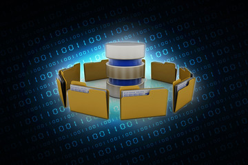 Poster - 3d rendering Documents copying one file to another