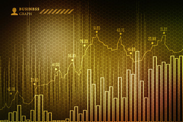 2d rendering Stock market online business concept. business Graph 