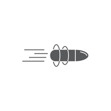 Flying Bullet Vector Icon Symbol Isolated On White Background
