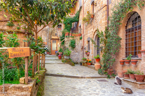 Beautiful alley in Tuscany, Old town, Italy © BajeczneObrazy.pl