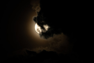 Wall Mural - Moon light behind cloud
