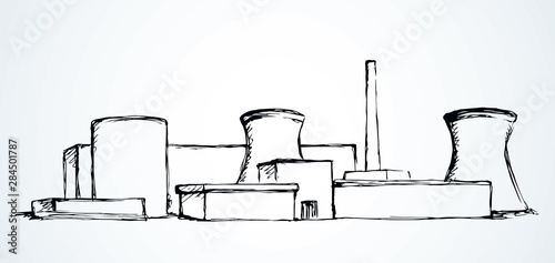 Power Plant Drawing - A power plant is an assembly of systems or