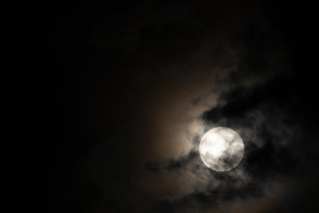 Wall Mural - Moon light behind cloud