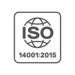 ISO 14001 2015 certified symbol. ISO 14001 2015 certified quality management sign. Editable Stroke. EPS 10