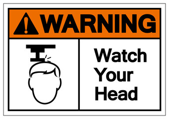 Wall Mural - Warning Watch Your Head Symbol Sign, Vector Illustration, Isolate On White Background Label .EPS10