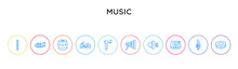 Music Concept 10 Outline Colorful Icons