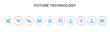 © CoolVectorStock - future technology concept 10 outline colorful icons