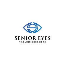 The S Letter As The Initials Of The Company Is Merged With The Eye Logo Design Illustration