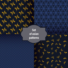 Poster - Modern background for decorative design. Trendy art background. Tile seamless asian pattern. Japanese pattern. Seamless vector texture. Line template. Asian geometric. Simple graphic ornament.