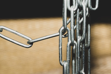 Industrial chains close up. hanging chain