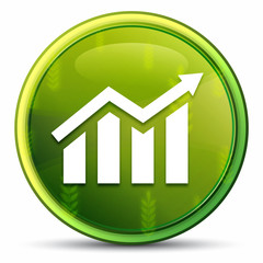 Statistics icon spring bright natural green round button illustration