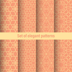 Poster - Vintage set, great design for any purposes. Abstract vector geometric seamless pattern. Modern simple design. Vector illustration art. Seamless texture. Wedding invitation card set.