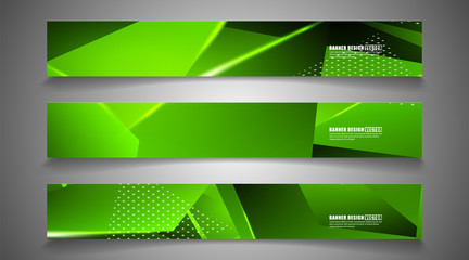 Wall Mural - set the triangle background light header banner. abstract composition of 3d triangles. modern geomet