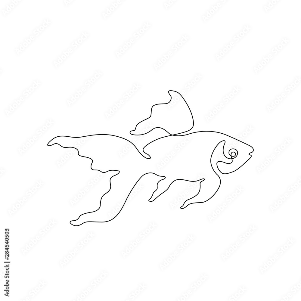 Fish continuous line drawing, tattoo, print and logo design, beautiful ...