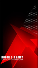 Wall Mural - triangular background. abstract composition of 3d triangles. modern geometric red background insulat