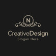 © ade - Elegant monogram design template with initial letter N. Luxury elegant ornament logo, Trendy logo design template. Simple and clear initials N with ornate frames