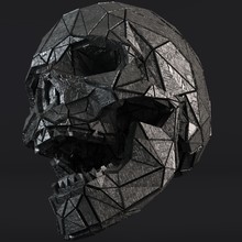 Science Fiction Fantasy Futuristic Human Skull 3D Illustration