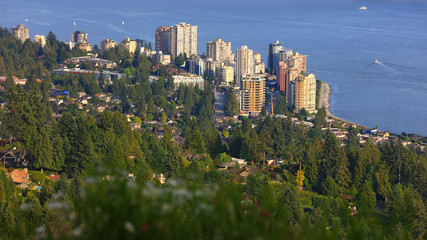 Wall Mural - West Vancouver aerial view from the hill top