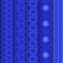 Poster - Set of chinese pattern. Modern background design. Vector template set. Vintage abstract seamless chinese traditional pattern. Endless texture for wallpaper, pattern fills, web page, surface textures.