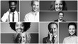 © Djomas - Beautiful commercial happy people in a row black and white