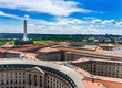 Washington Monument EPA Orange Roofs Government Buildings Washington DC