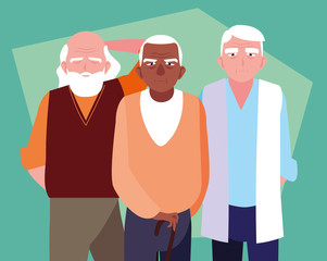 Poster - group of old men avatar character