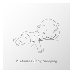 Wall Mural - little baby of 2 month. baby development milestones in first year.