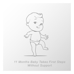 Wall Mural - little baby of 11 month. baby development milestones in first year.