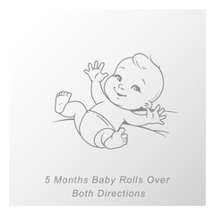 Wall Mural - little baby of 5 month. baby development milestones in first year.