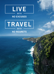 Wall Mural - Travel and living quote.