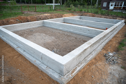 Fotomural Prepared foundation for building a house