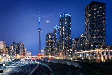 Fototapete - Toronto skyline by night