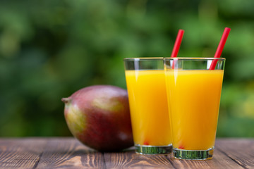 mango juice in glasses