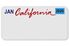 California New Car Digital Registration Plate Vector
