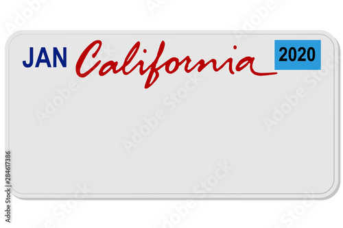 Cuadros en Lienzo california new car digital registration plate vector
