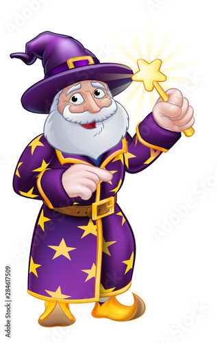 A cute wizard cartoon chara...