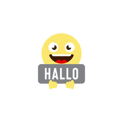 hallo emoticons vector icon symbol isolated on white background