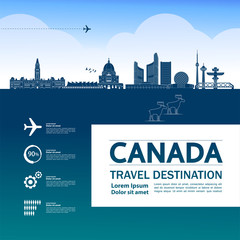 Canada travel destination grand vector illustration.