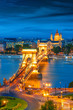View of Budapest with Chain Bridge by night