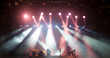 lights at stage or concert show. night party