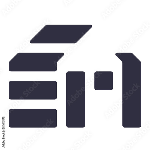 Wood house icon in flat an simple style. Isolated.