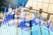 © Andrey - Double exposure of forex chart on conference room background. Concept of stock market analysis
