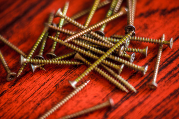 Steel tapping screws abstract background