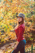 © T.Den_Team - Autumn woman, fashionable casual and vintage mix style, outdoor portrait