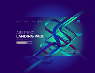 Poster - An abstract template design for landing page in beautifully vivid color. Template or background design for website user interface that are suitable for technological theme, art or others.